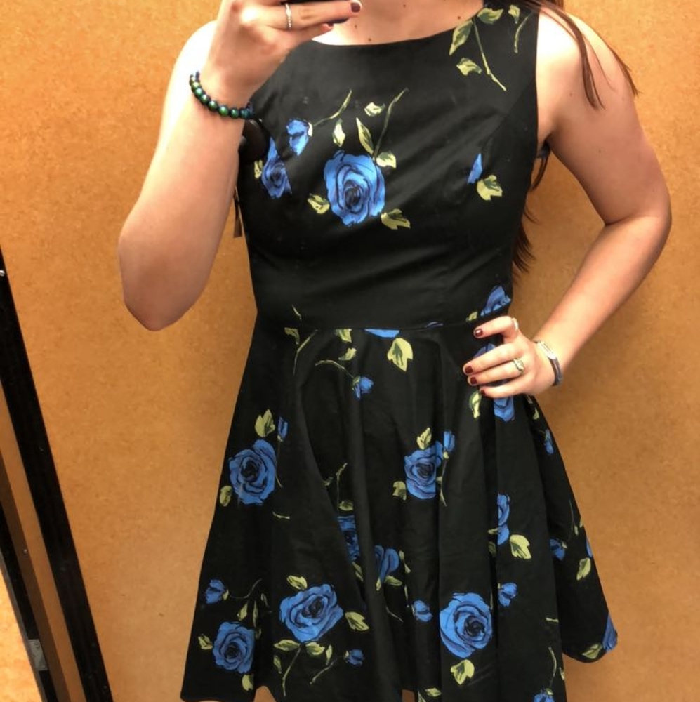 Retro Style High Waist Floral Print Dress